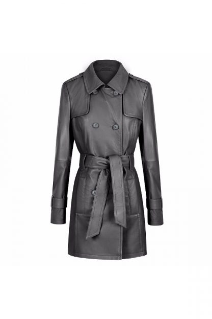 Womens Leather Trench Coat Georgia